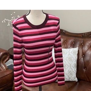 Hooked up retro wine ribbed striped women juniors